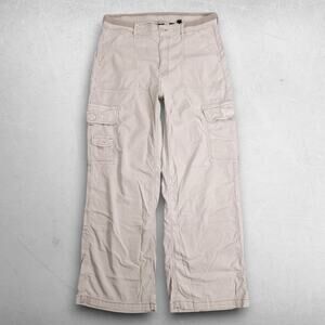 American Eagle Baggy Cargo Hiking Pants High Rise Wide Leg Women 14L Beige